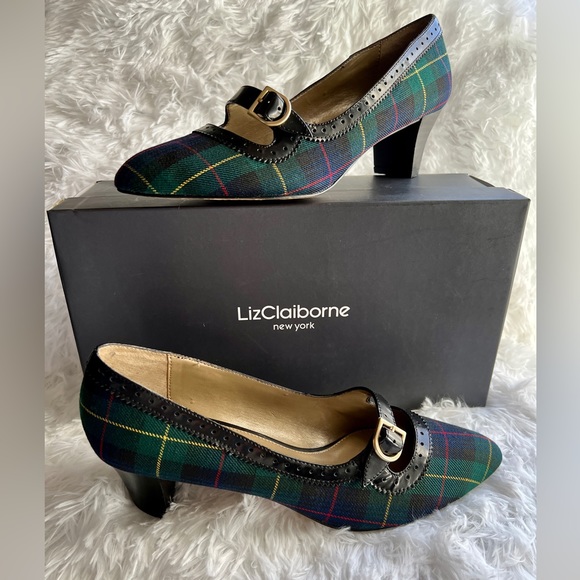 Liz Claiborne Shoes - Vintage Plaid Tartan Mary Jane Heels Liz Claiborne NIB Size 8M